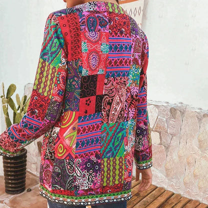 Marlowifer | Women's Boho Patchwork Print Lightweight Jacket