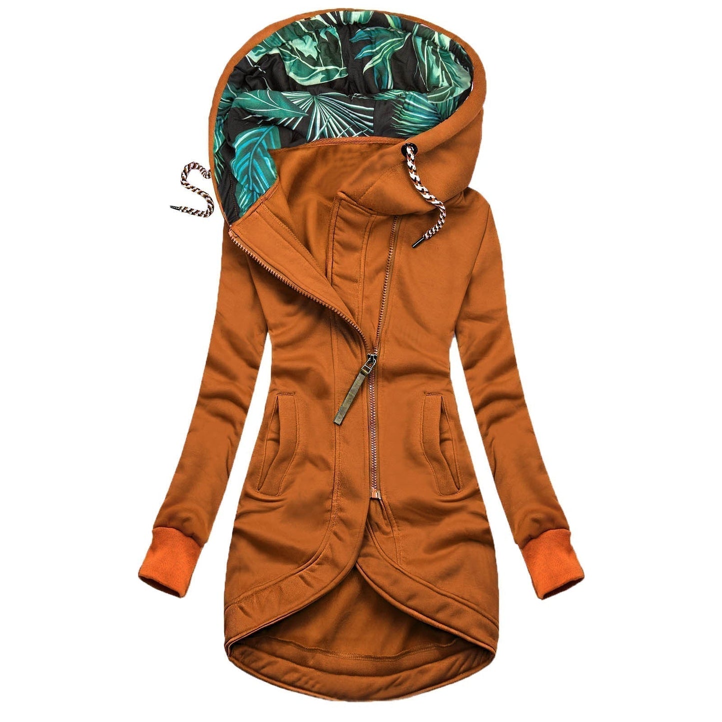 Thessaly | Women's Hooded Longline Zip-Up Jacket