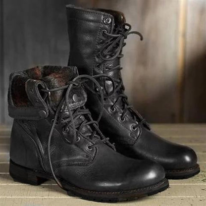 Thornbury | Women's Lace-Up Leather Combat Ankle Boot