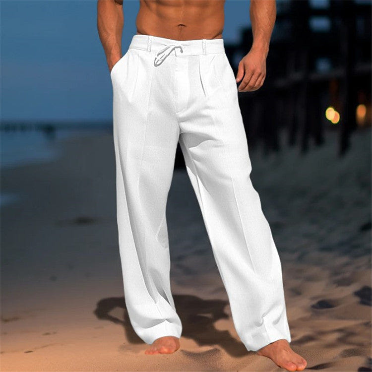 Eric | Men's Drawstring Relaxed Fit Pleated Beach Summer Pant