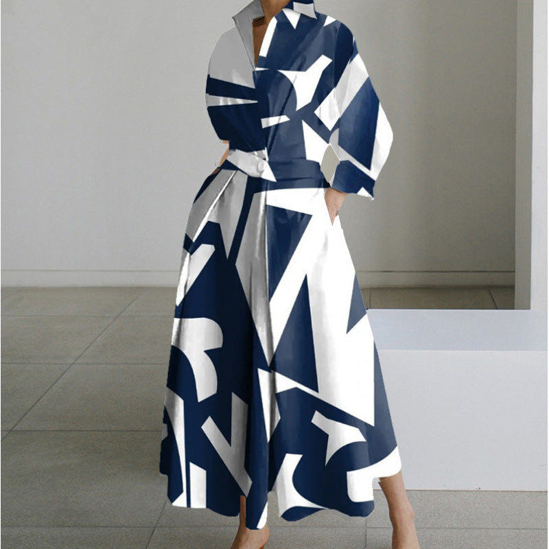 Vienna | Women's Elegant Collared Wrap Front Pleated A Line Maxi Dress