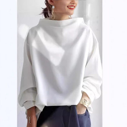 Isolde | Women's High-Neck Soft Knit Slouchy Top