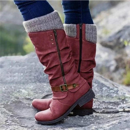Torsten | Women's Slouch Knitted Cuff Buckle Winter Boot