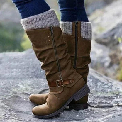 Torsten | Women's Slouch Knitted Cuff Buckle Winter Boot
