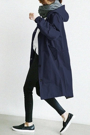 Brenna | Women's Oversized Hooded Waterproof Longline Trench Coat