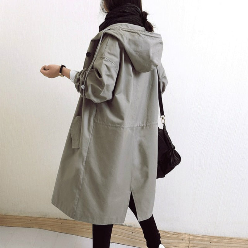 Brenna | Women's Oversized Hooded Waterproof Longline Trench Coat