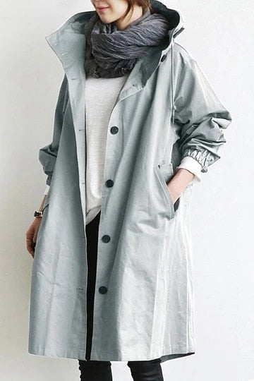 Brenna | Women's Oversized Hooded Waterproof Longline Trench Coat