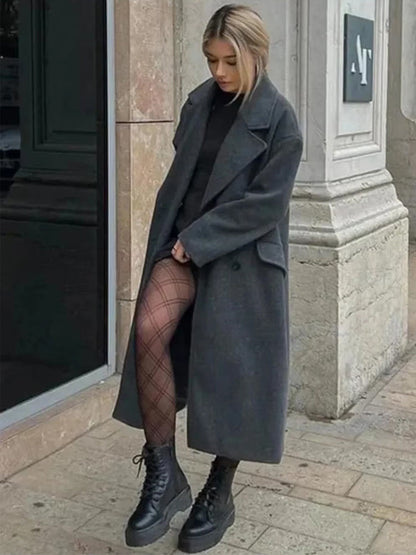 Elara | Women's Wool Blend Longline Trench Coat