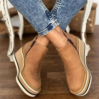 Halden | Women's Waterproof Side-Zip Platform Wedge Ankle Boot