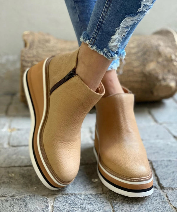 Halden | Women's Waterproof Side-Zip Platform Wedge Ankle Boot