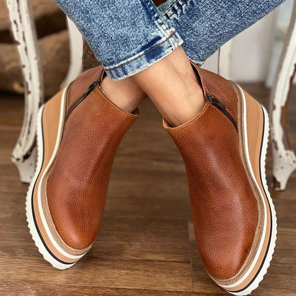 Halden | Women's Waterproof Side-Zip Platform Wedge Ankle Boot