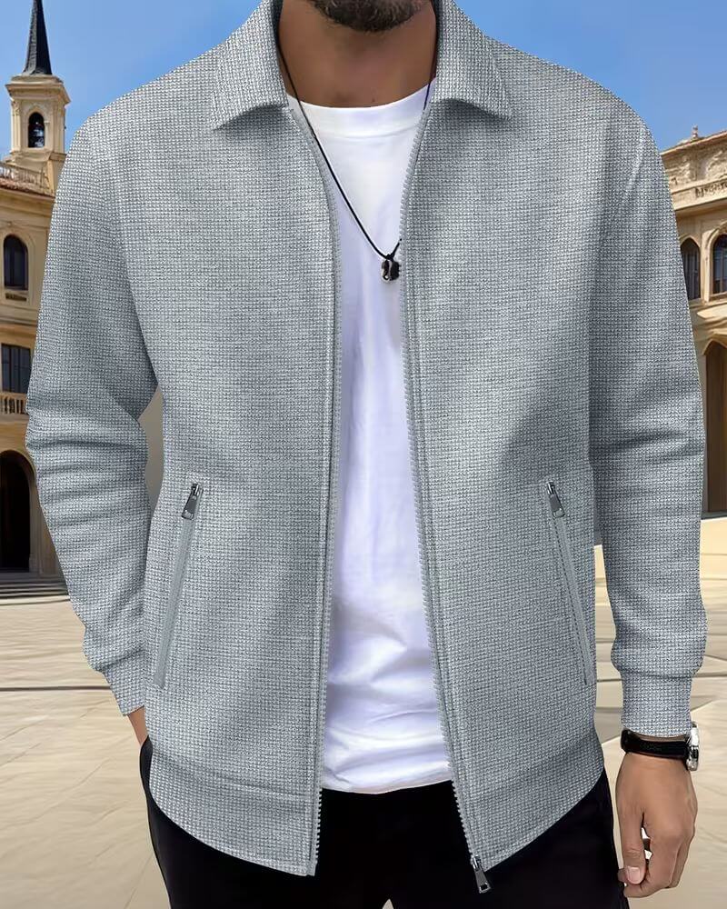Thorne | Men's Textured Zip-Up Athletic Casual Jacket