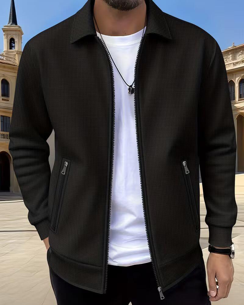 Thorne | Men's Textured Zip-Up Athletic Casual Jacket
