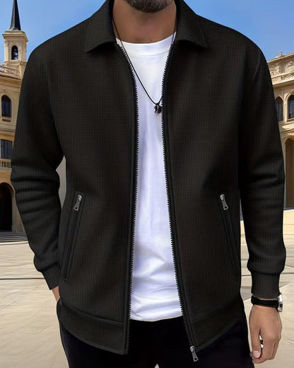 Thorne | Men's Textured Zip-Up Athletic Casual Jacket