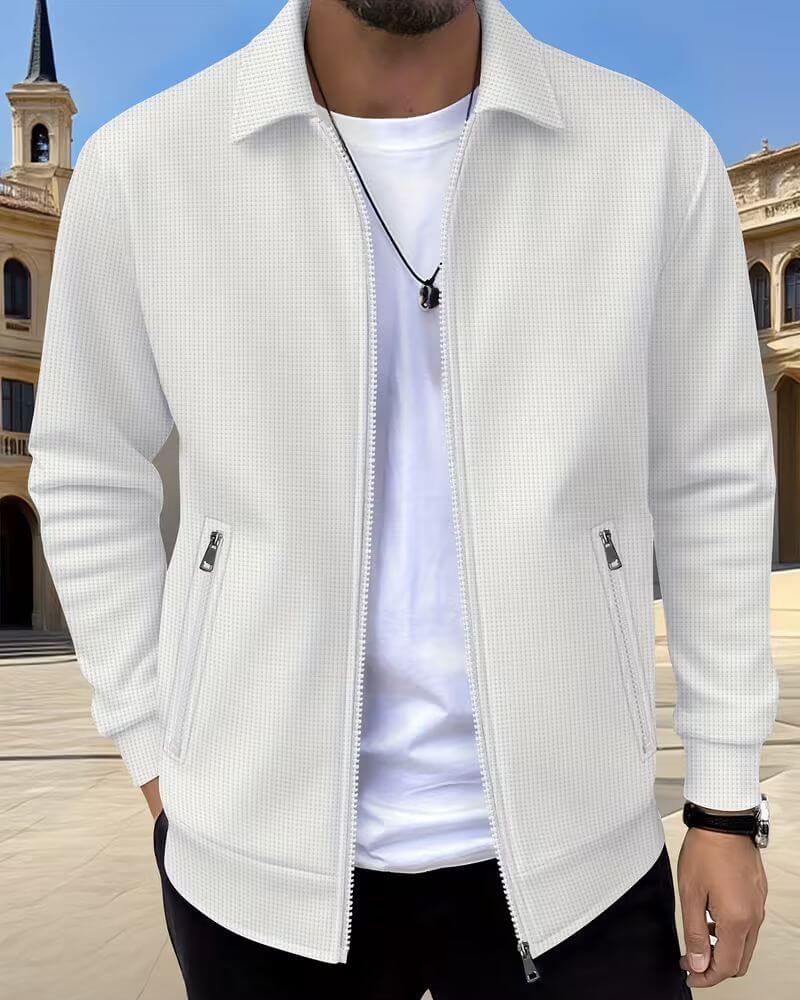 Thorne | Men's Textured Zip-Up Athletic Casual Jacket