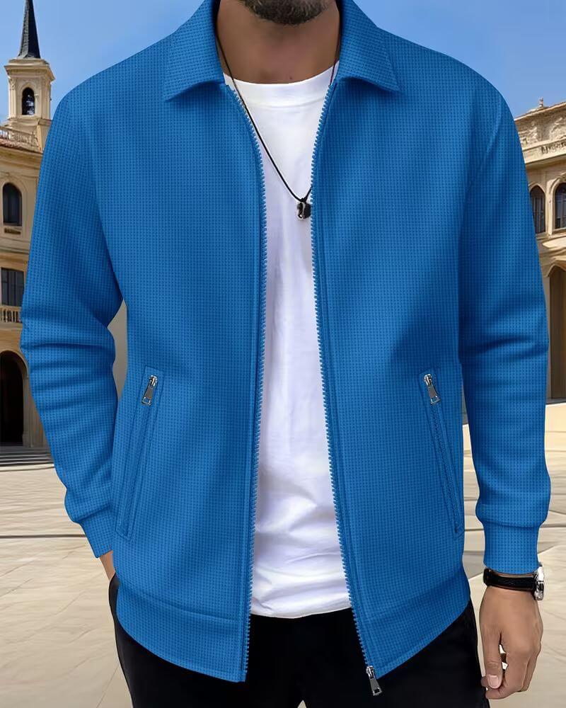 Thorne | Men's Textured Zip-Up Athletic Casual Jacket