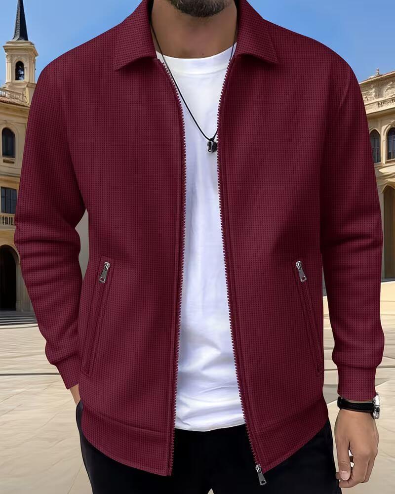 Thorne | Men's Textured Zip-Up Athletic Casual Jacket