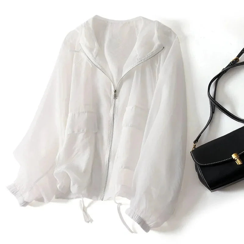Marlowyse | Women's Lightweight Hooded Zip-Up Summer Jacket