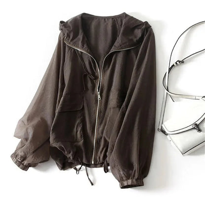 Marlowyse | Women's Lightweight Hooded Zip-Up Summer Jacket