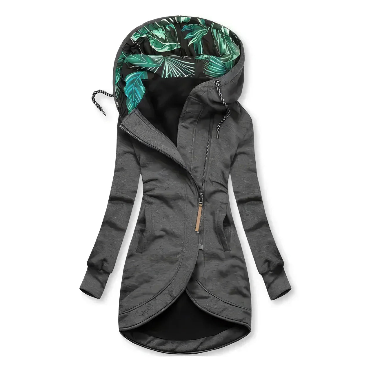 Thessaly | Women's Hooded Longline Zip-Up Jacket