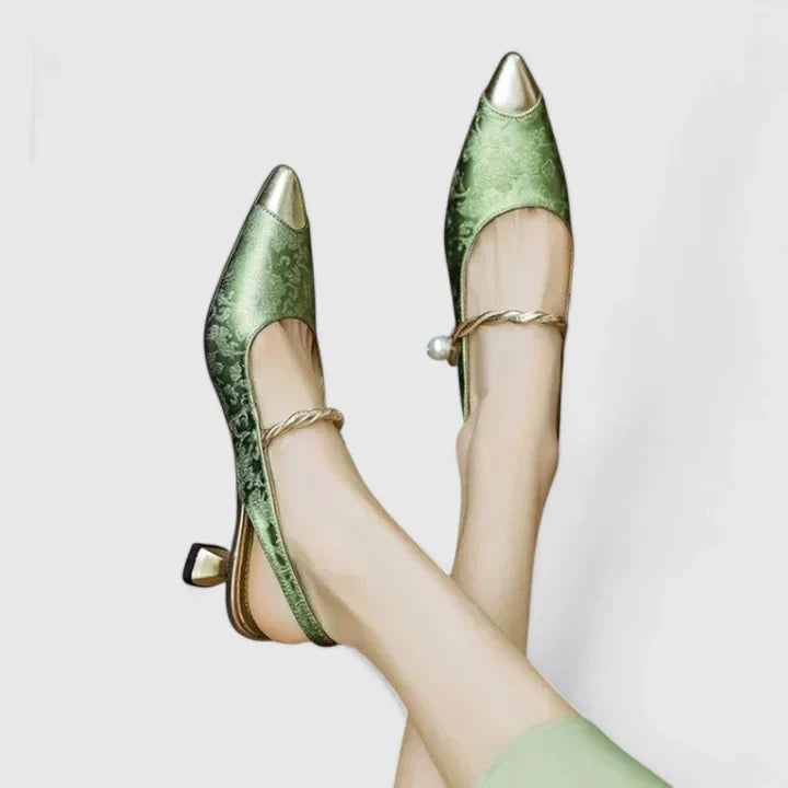 Liora | Women's Slingback Pointed Toe Kitten Heel Pump