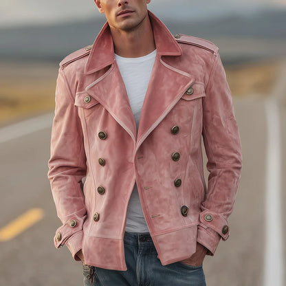 Roderick | Men's Suede Double-Breasted Lapel Jacket