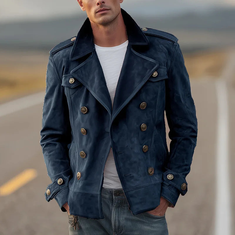 Roderick | Men's Suede Double-Breasted Lapel Jacket