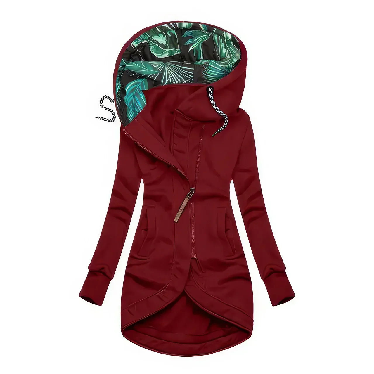 Thessaly | Women's Hooded Longline Zip-Up Jacket