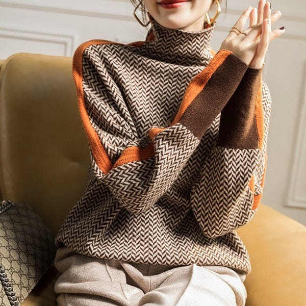 Wynelle | Women's Chunky Knit Turtleneck Jumper Sweater
