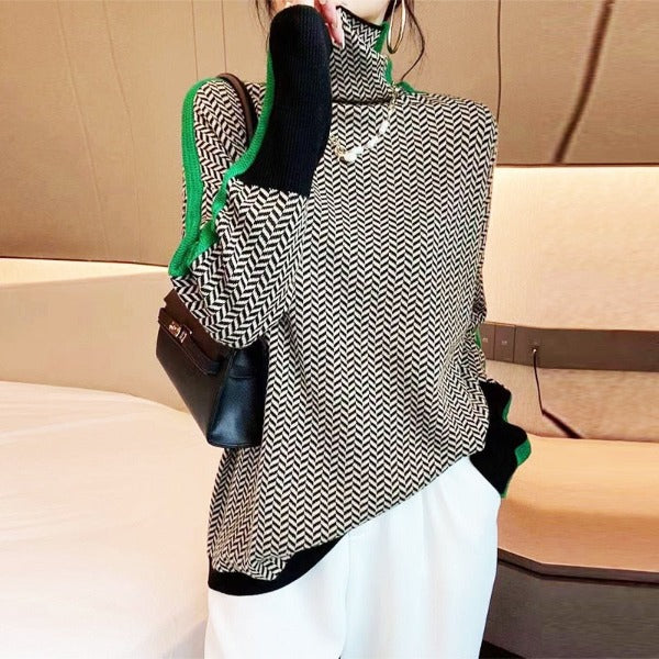 Wynelle | Women's Chunky Knit Turtleneck Jumper Sweater