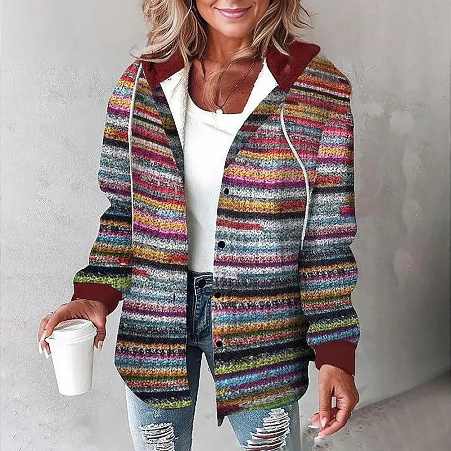 Linden | Women's Hooded Plaid Check Cosy Overshirt Jacket