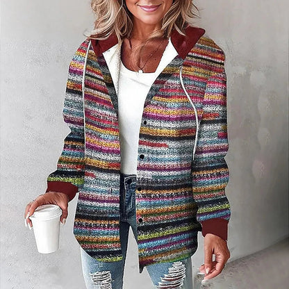 Linden | Women's Hooded Plaid Check Cosy Overshirt Jacket