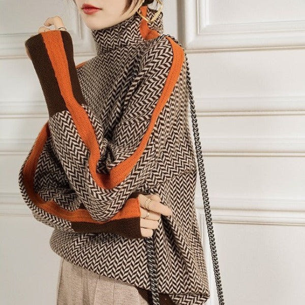 Wynelle | Women's Chunky Knit Turtleneck Jumper Sweater