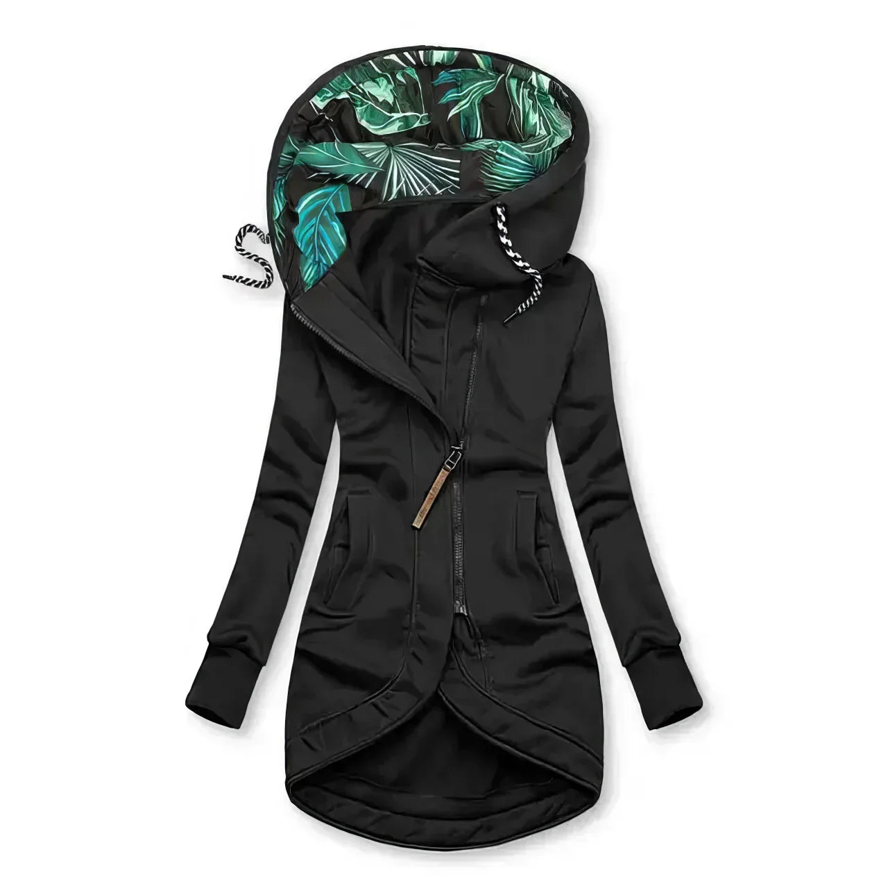Thessaly | Women's Hooded Longline Zip-Up Jacket