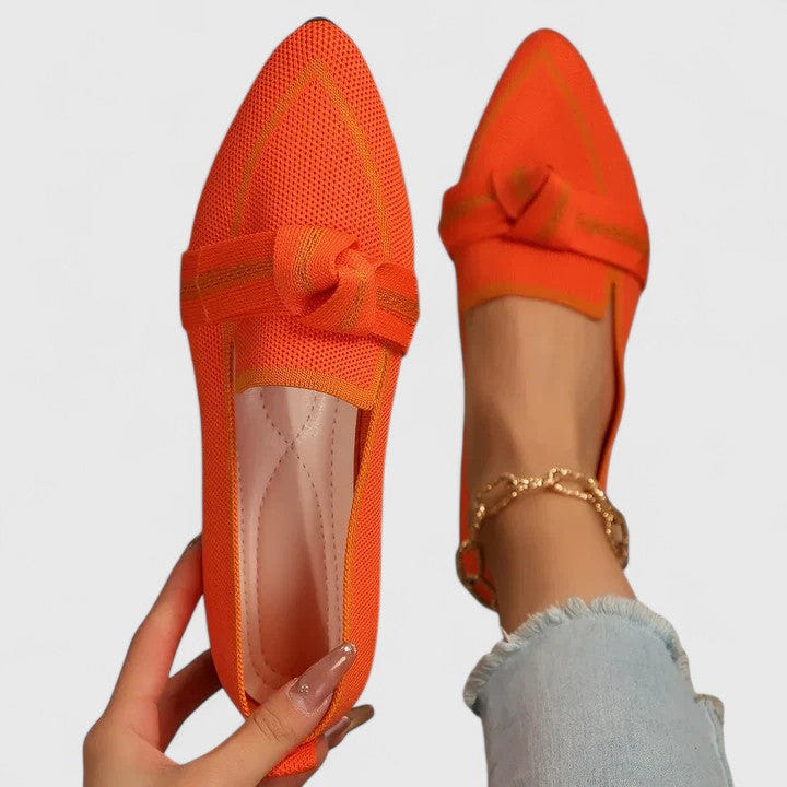 Maricela | Loafers Pointed Toe Knit Orthopedic Slip On Two Tone