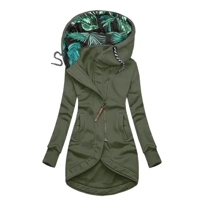 Thessaly | Women's Hooded Longline Zip-Up Jacket