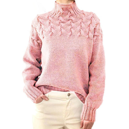 Elenwyn | Women's Oversized Turtleneck Cable Knit Roll Neck Jumper
