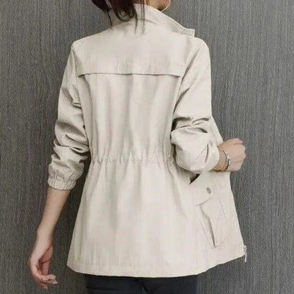 Amara | Women's Lightweight Adjustable Waist Stand Collar Jacket