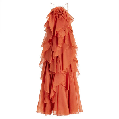Vera | Women's Ruffle Chiffon Floral Maxi Dress