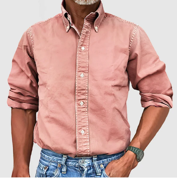 Nolan | Men's Long Sleeve Button Down Collared Casual Summer Shirt