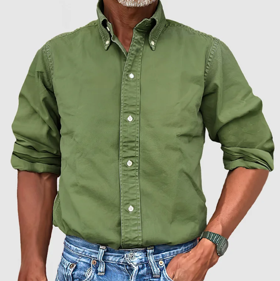 Nolan | Men's Long Sleeve Button Down Collared Casual Summer Shirt