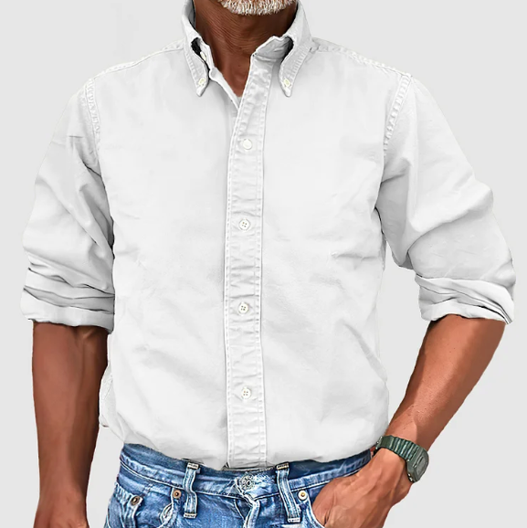Nolan | Men's Long Sleeve Button Down Collared Casual Summer Shirt