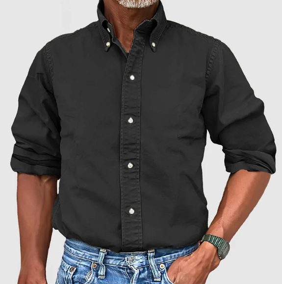 Nolan | Men's Long Sleeve Button Down Collared Casual Summer Shirt