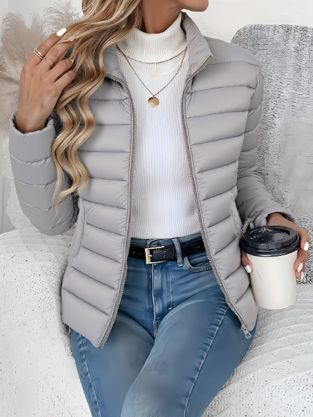 Rosabelle | Women's Lightweight Quilted Stand Collar Puffer Jacket