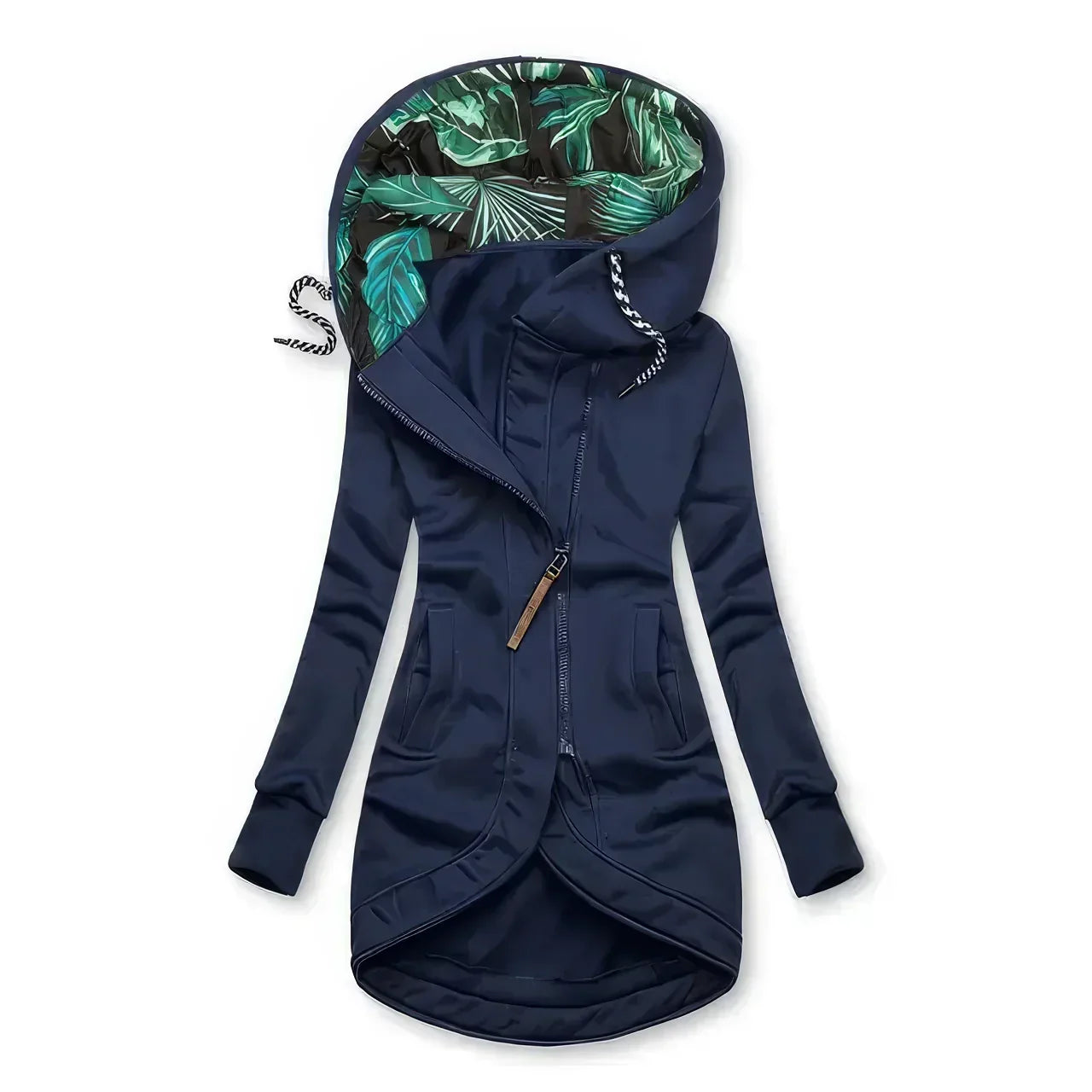 Thessaly | Women's Hooded Longline Zip-Up Jacket