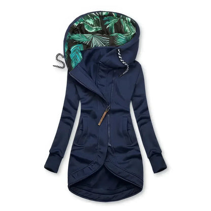 Thessaly | Women's Hooded Longline Zip-Up Jacket