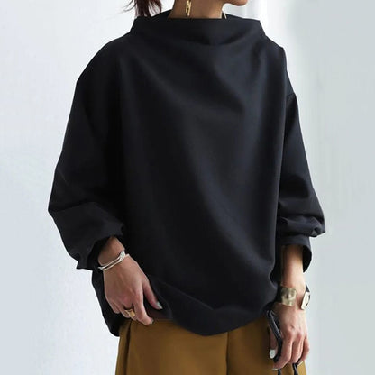 Isolde | Women's High-Neck Soft Knit Slouchy Top