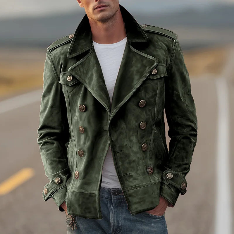 Roderick | Men's Suede Double-Breasted Lapel Jacket
