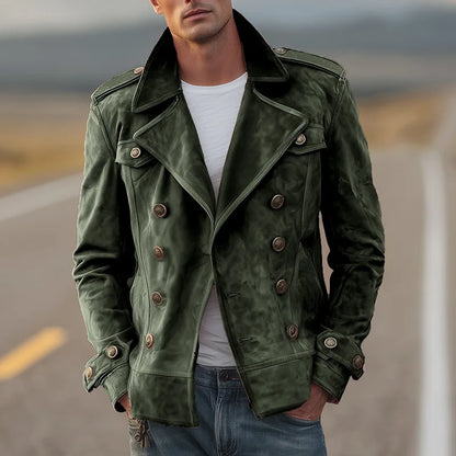 Roderick | Men's Suede Double-Breasted Lapel Jacket