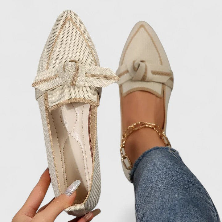 Maricela | Loafers Pointed Toe Knit Orthopedic Slip On Two Tone